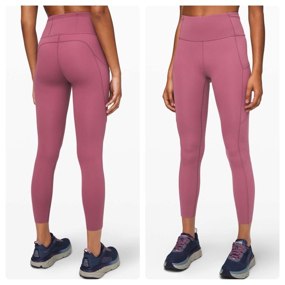 Lululemon Fast and Free Tight II 25" lNon-Reflective Nulux Plumful - Picture 1 of 9